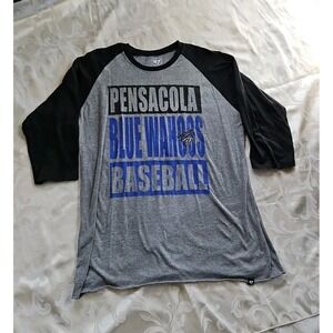Pensacola Blue‎ Wahoos Baseball MiLB T-shirt 3/4 Sleeve BIG PRINT Large